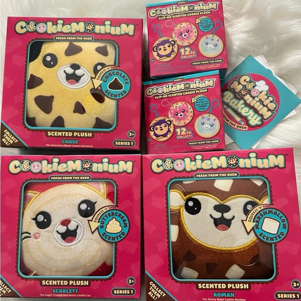 Cookiemonium Scented Plushies bundle. Chocolate, Marshmallow and buttercream.
